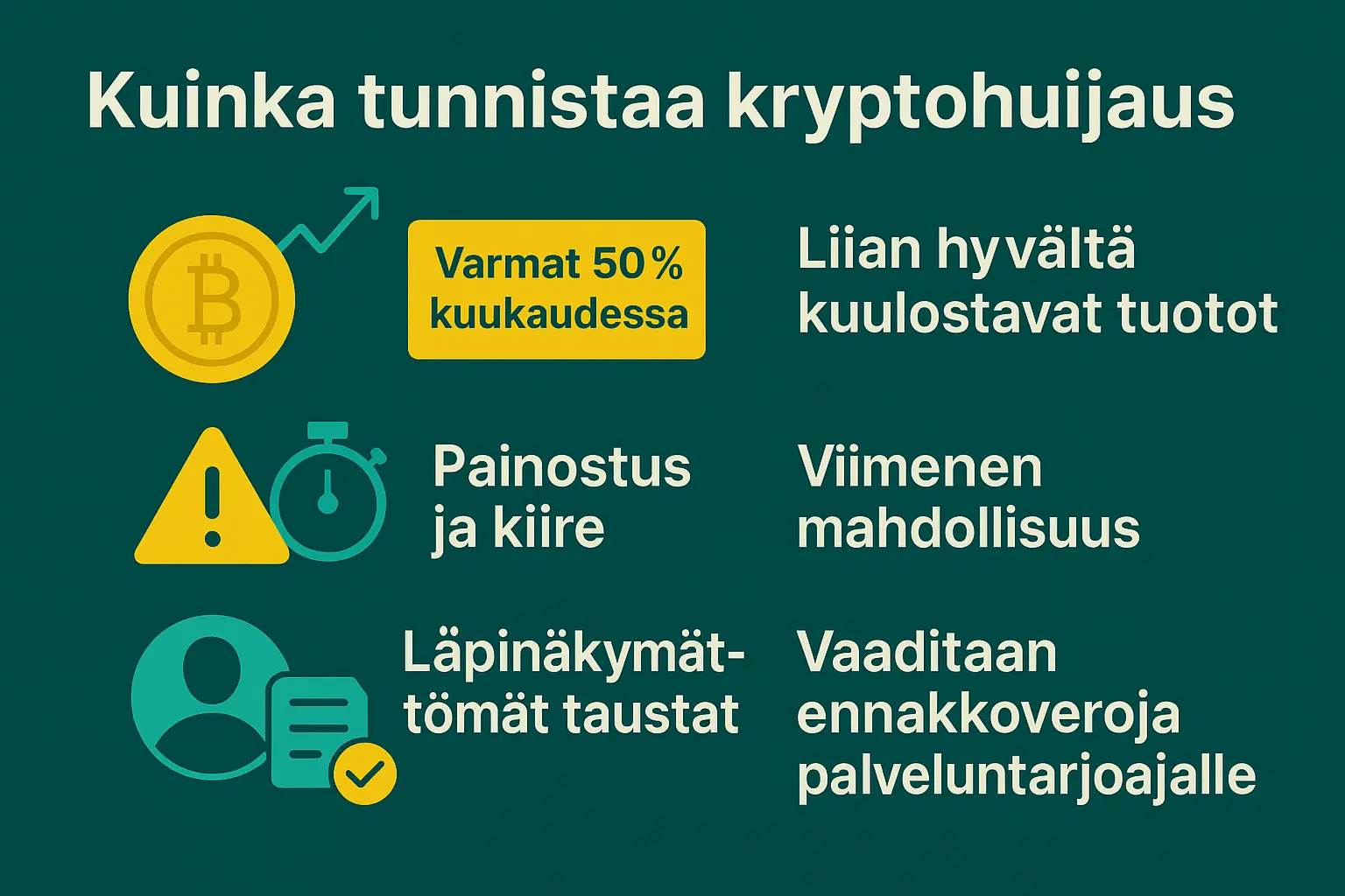 Kuinka tunnistaa kryptohuijaus