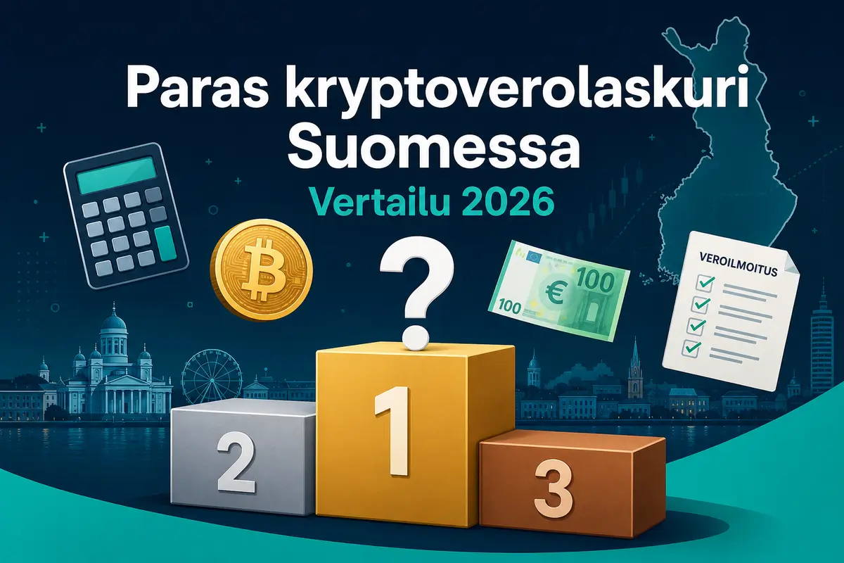 Paras kryptoverolaskuri Suomessa 2026: 5 parasta vaihtoehtoa veroilmoitukseen kansikuva
